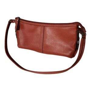 Relic Burnt Orange Faux Leather Shoulder Bag Zip Top Small Hobo Purse